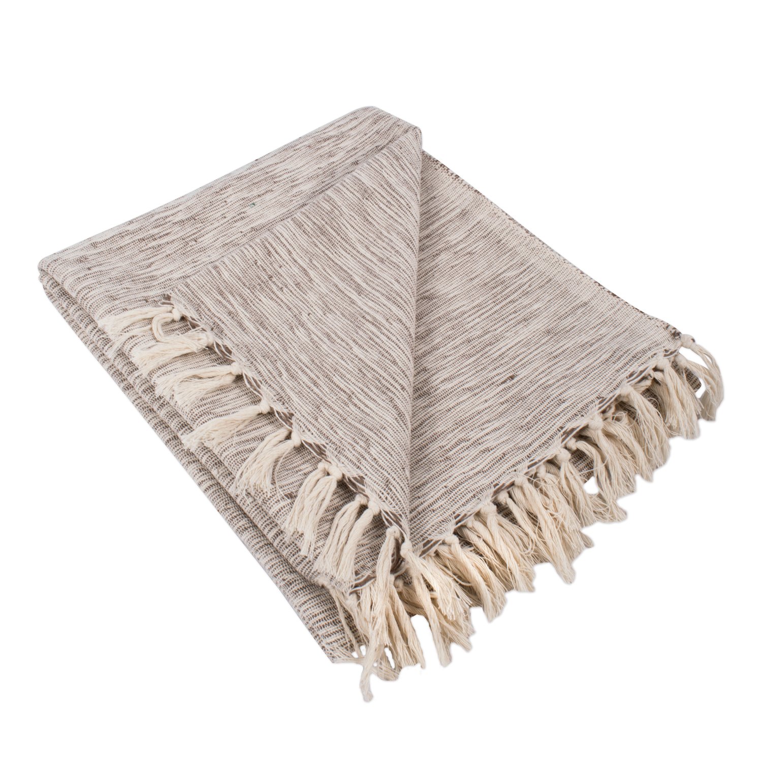 DII Variegated Woven Throw, Cotton, Brown, 50x60