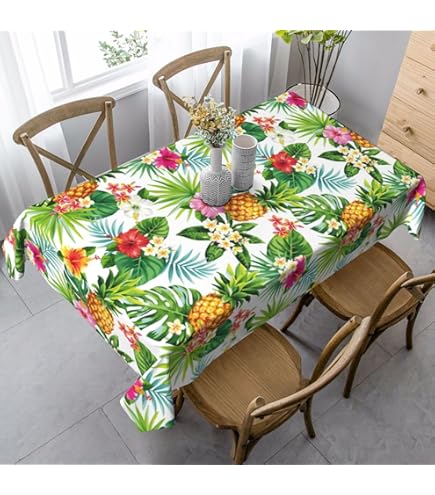 SquarePie Round 52 Inch Outdoor Tablecloth With Zipper And Umbrella Hole Waterproof Spillproof Table Linen Cloth For Picnic Patio Family Gatherings, Green Stripe