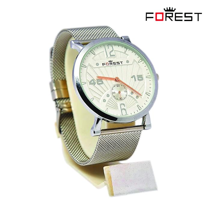 FOREST Wrist Watch Analogue Big Sufer White Dial Mens & Boys Watch
