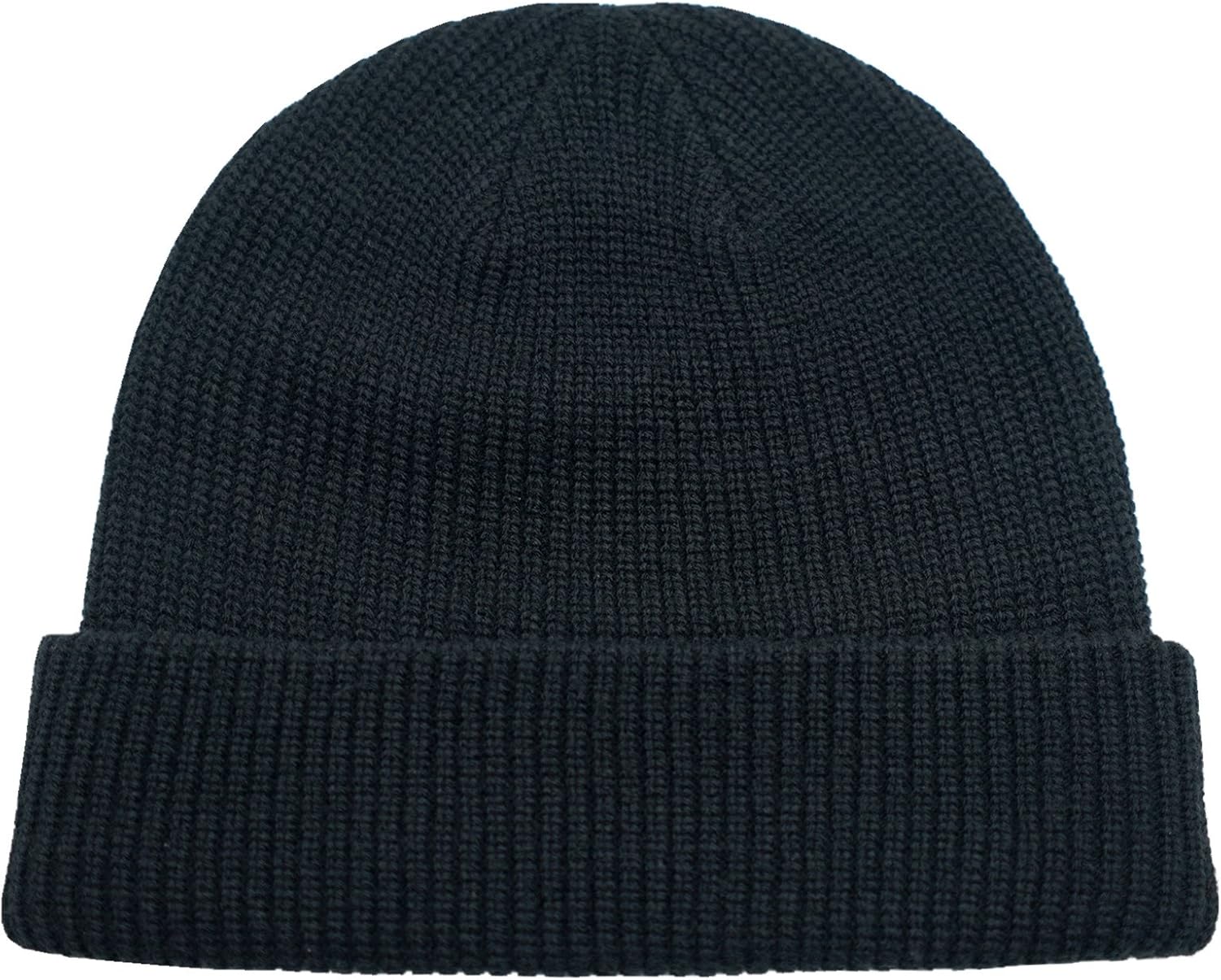 Connectyle Classic Men 's Warm Winter Hats Thick Knit Cuff Beanie Cap Daily Beanie Hat Black , 55 60cm: Clothing