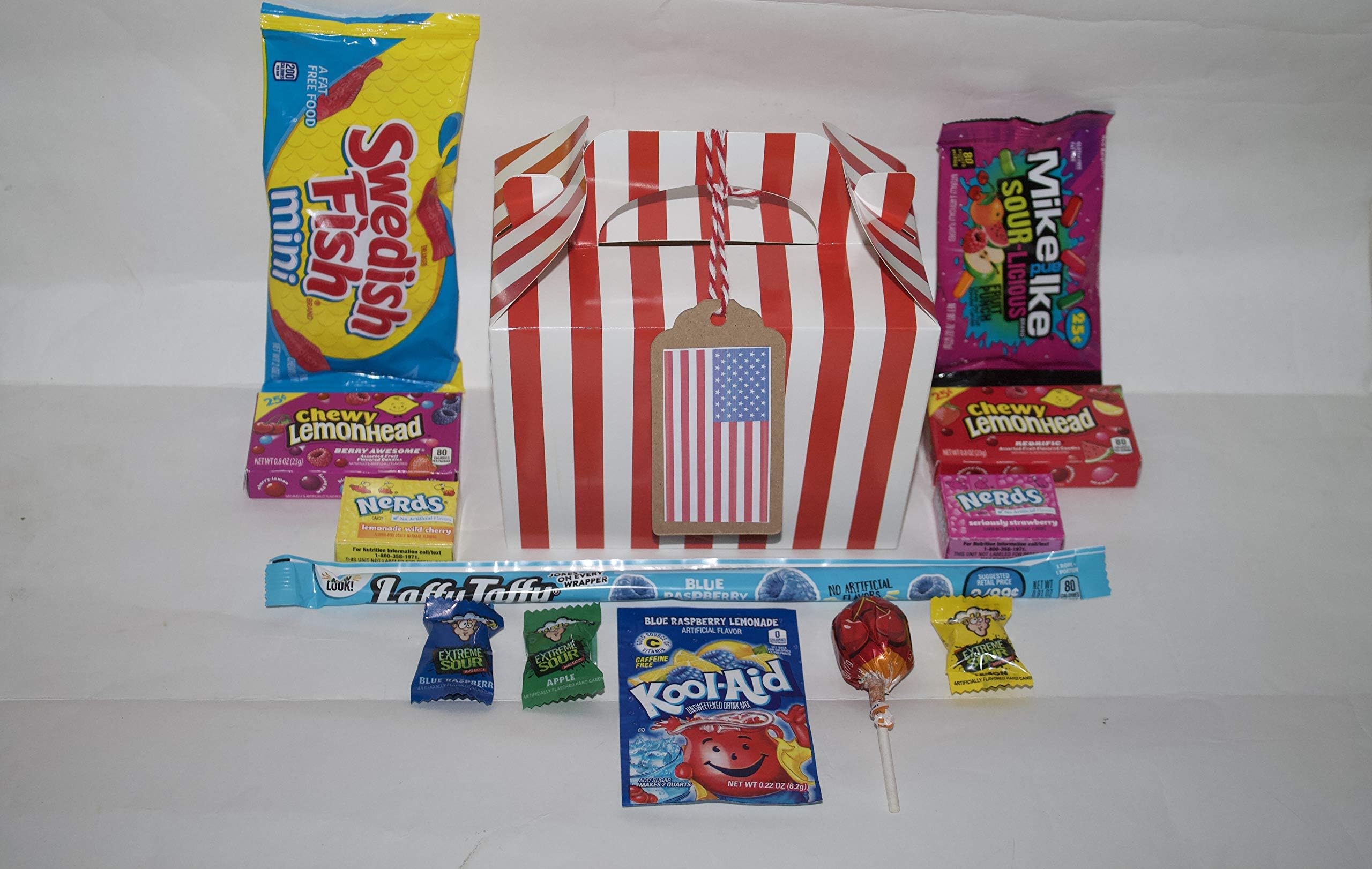 American Sweets Gift Box Selection|Hamper Bouquet|USA Candy Retro Birthday Gift Present|12 Items