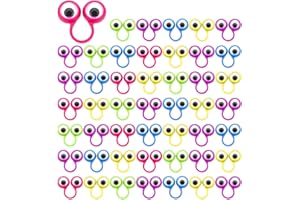 JOVITEC 48 Pcs Eye Finger Puppets Toys Set Eyeball Rings Eye on Rings for Kids Googly Wiggly Eyeball Finger Puppet Party Favors for Boys Girls Classroom Prize Exchange, 5 Colors