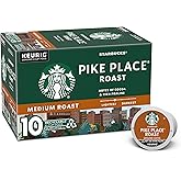 Starbucks K-Cup Coffee Pods, Medium Roast Hot or Iced Coffee, Pike Place Roast, 10 Keurig Pods ​
