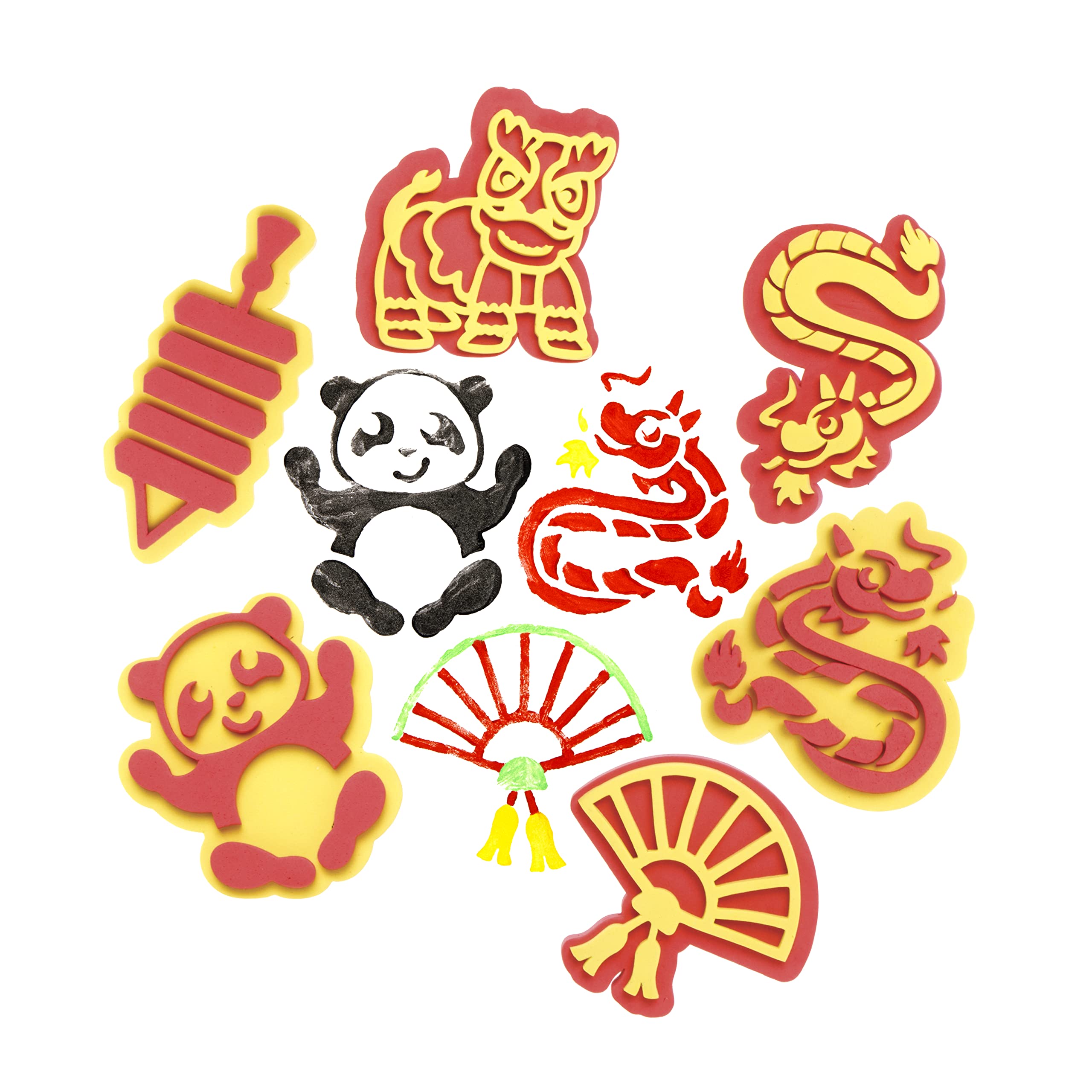 Baker Ross Chinese New Year Foam Stampers - Pack of 10, Chinese New Year Craft Kit, Crafts for Kids (AX860)