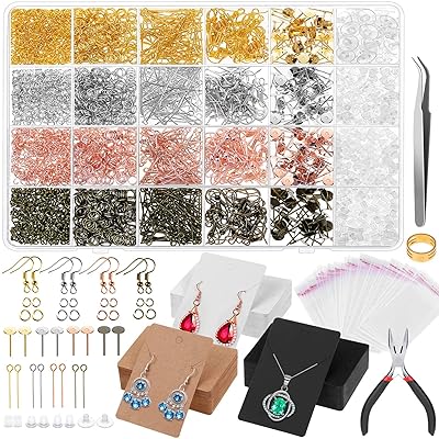 Buy Earring Making Kit With Earring Cards Anezus 3663pcs Earring Making Supplies Kit With Earring Hooks Earring Holder Cards Earring Backs And Posts Jump Rings For Diy Earring Jewelry Making Online In