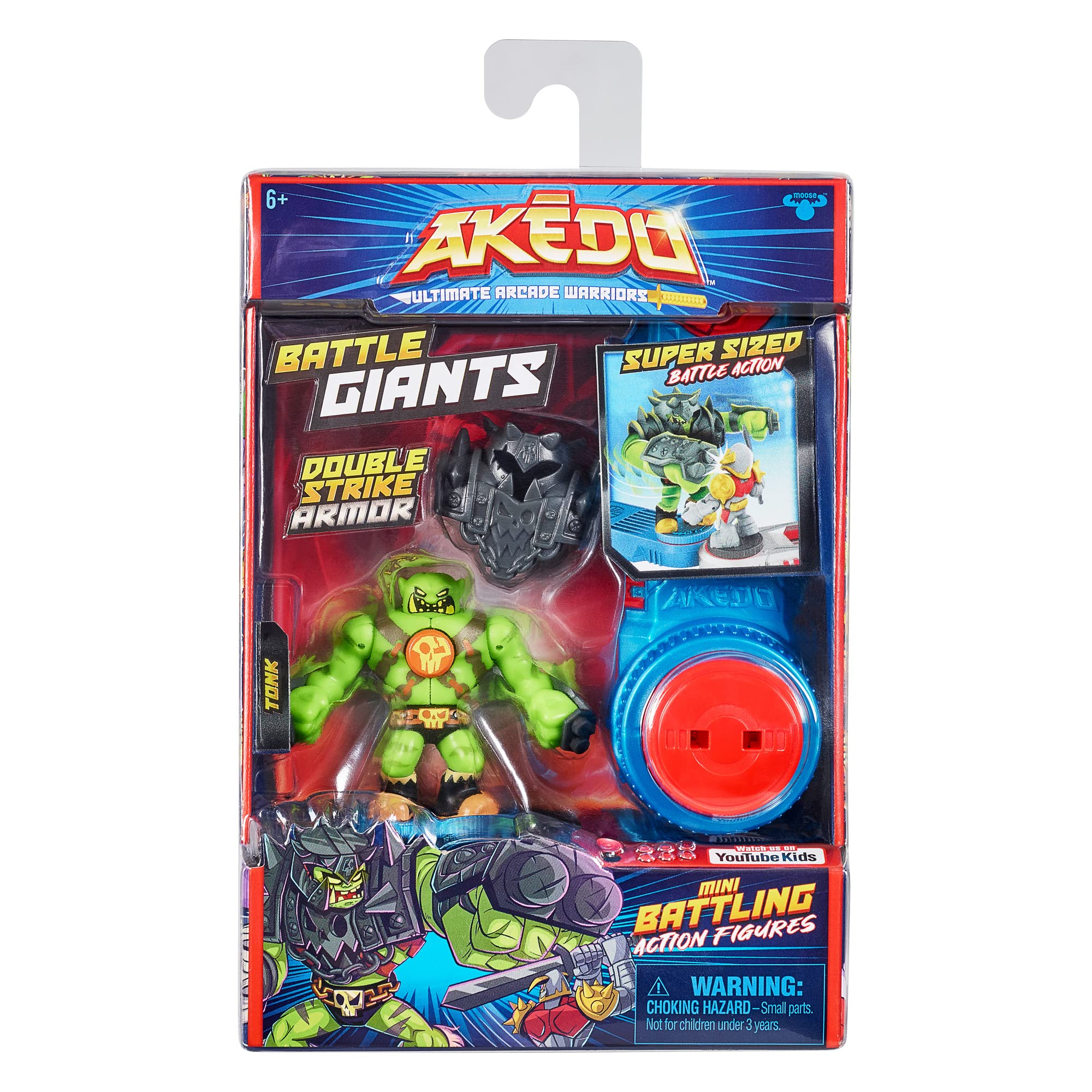 Giochi Preziosi Akedo AKE05300 Giant Single Character Tonk Controller with Push Button Double Defense Armor for Children from 6 Years AKE05300, Multicoloured