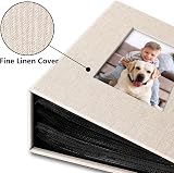 Vienrose 4x6 Photo Album Linen Cover 100 Pockets Beiges Black Pages view 3