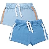 HonestBaby Multipack Shorts 100% Organic Cotton for Infant Baby and Toddler, Boys, Girls, Unisex