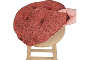 SINOSSO Modern Bar Stool Cushion Dia.13, Fashion Interweaving Design Anti-Skid Silicone Round Stool Seat Cushion Cover Padded (Red, M,1)