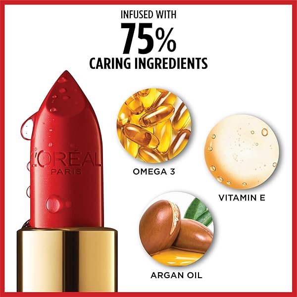 L’OREAL PARIS COLOUR RICHE ORIGINAL CREAMY, HYDRATING SATIN LIPSTICK WITH ARGAN OIL AND VITAMIN E, PARIS.NY , 1 COUNT