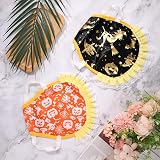 NQEUEPN 2pcs Chicken Saddle Aprons Pumpkin Witch Print Back Feather Protection view 3