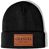 Worlds Best Papa New Grandpa Gifts Leather Beanie Hat Christmas Stocking Stuffers Retirement Birthday Gift