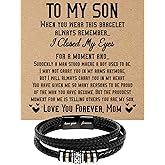 To My Son Bracelet from Mom – Love You Forever Leather Bracelet – Inspirational Gift for Son Birthday, Graduation, Christmas – Sentimental Jewelry from Mother