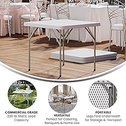 Flash Furniture Elon 2.85' Square Plastic Folding