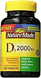 Nature Made Vitamin D3 2000 IU, Value Size, 220-Count