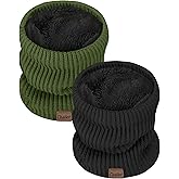 Neck Gaiters for Men Winter Warm Neck Warmer Thick Knit Windproof Gaiter Scarf Cold Weather Scarves