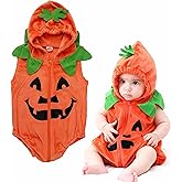 Uxeqtop Baby Pumpkin Halloween Costume Cute Newborn Toddler Infant Halloween Costume for Boys Girls