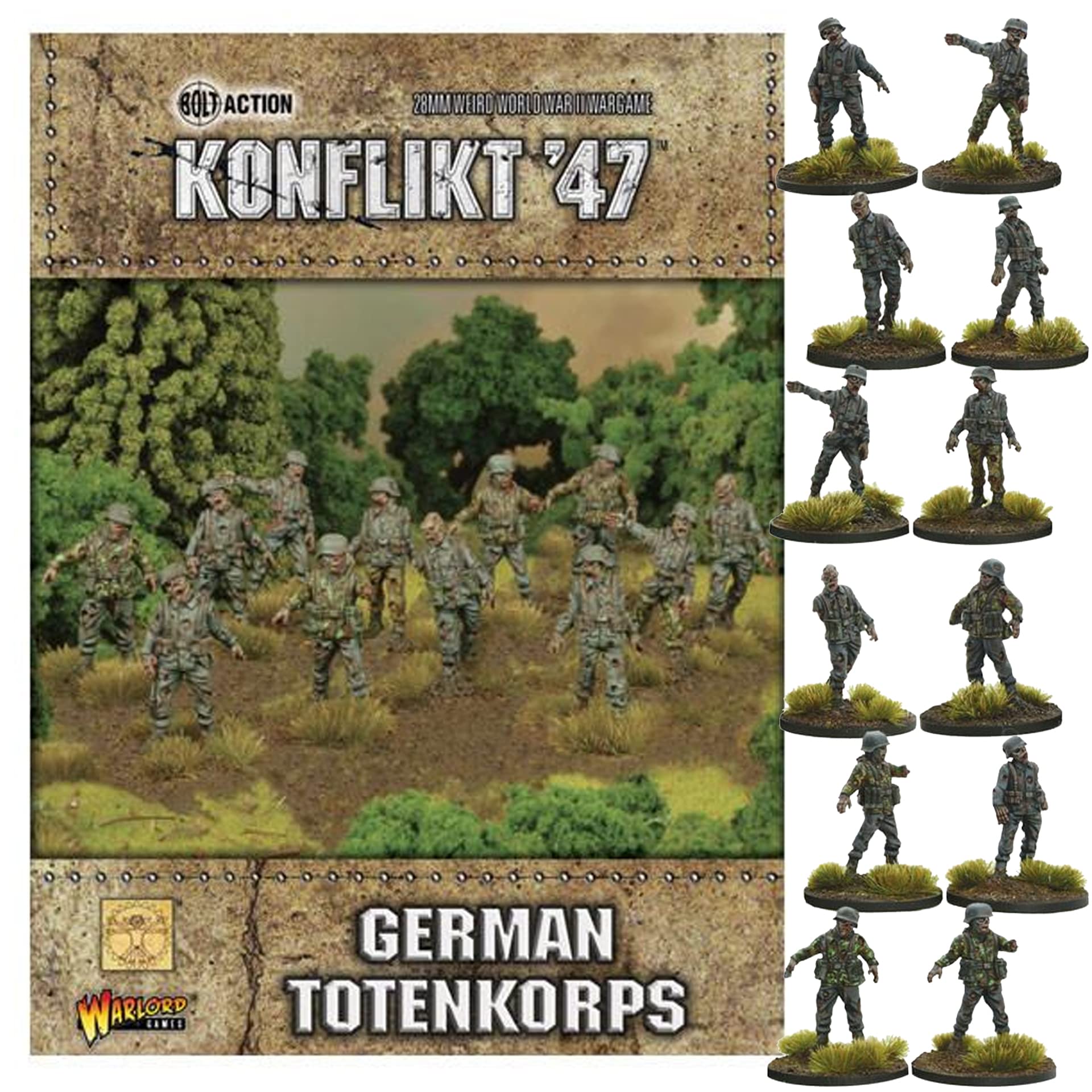 Wargames Delivered Bolt Action Konflikt '47: German Totenkorps 28mm Konflict '47 WWII Tabletop Miniatures Model for Miniature Wargaming by Warlord Games