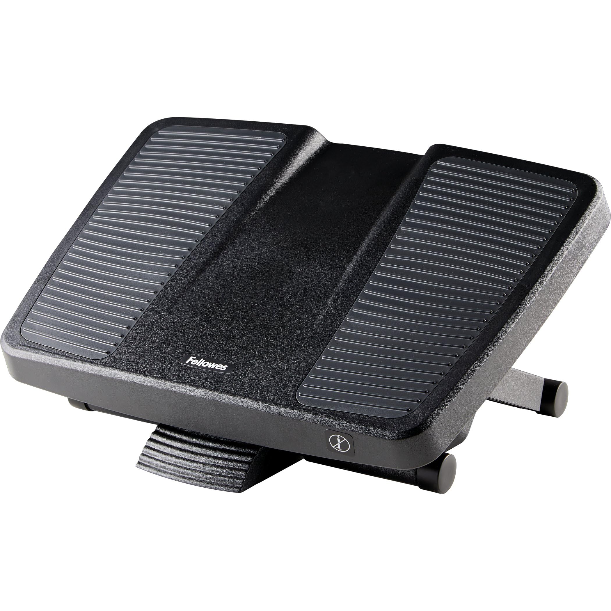 Fellowes Professional Series Ultra Ergonomic Foot Rest for Under Desk with three Height Adjustments and Massage Surface, Black