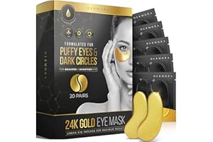 DERMORA 24K Gold Eye Mask Puffy Eyes and Dark Circles Treatments Look Less Tired