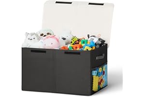 ADEHMDA 80L Large Toy Storage Box with Lid, Large Toy Box Chest for Kids, Girls and Boys, Nursery Room and Living Room, 26"x13" x16" - Black