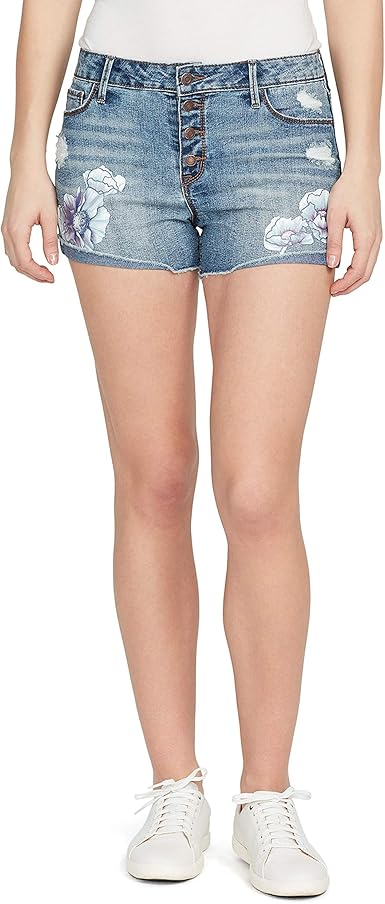 daisy denim shorts