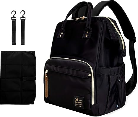 Amazon Seyant 改良品 マザーズバッグ マザーズリュック 大容量 盗難防止ポケット付き 出産バッグママバッグ 乾湿分離 保温保冷 哺乳瓶収納 多機能 出産準備 お出産祝い Formum フォーマム ブラック マザーズバッグ
