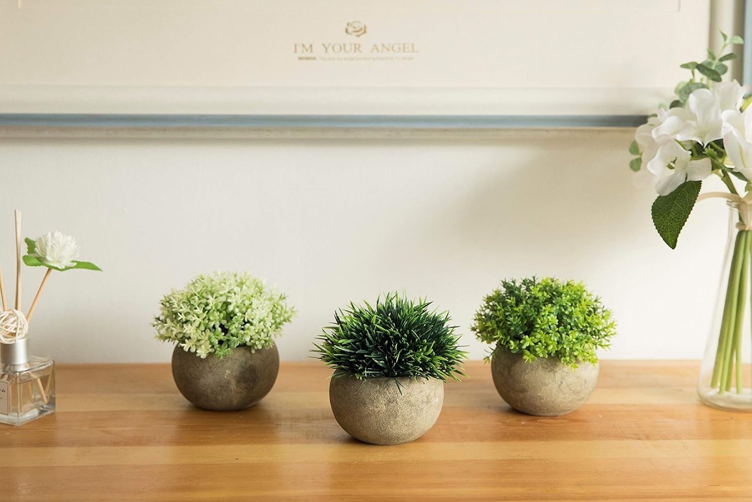 THE BLOOM TIMES 2 Pcs Fake Plants for Bathroom/Home Office Decor, Small Artificial Faux Greenery for House Decorations (Potted Plants) -
