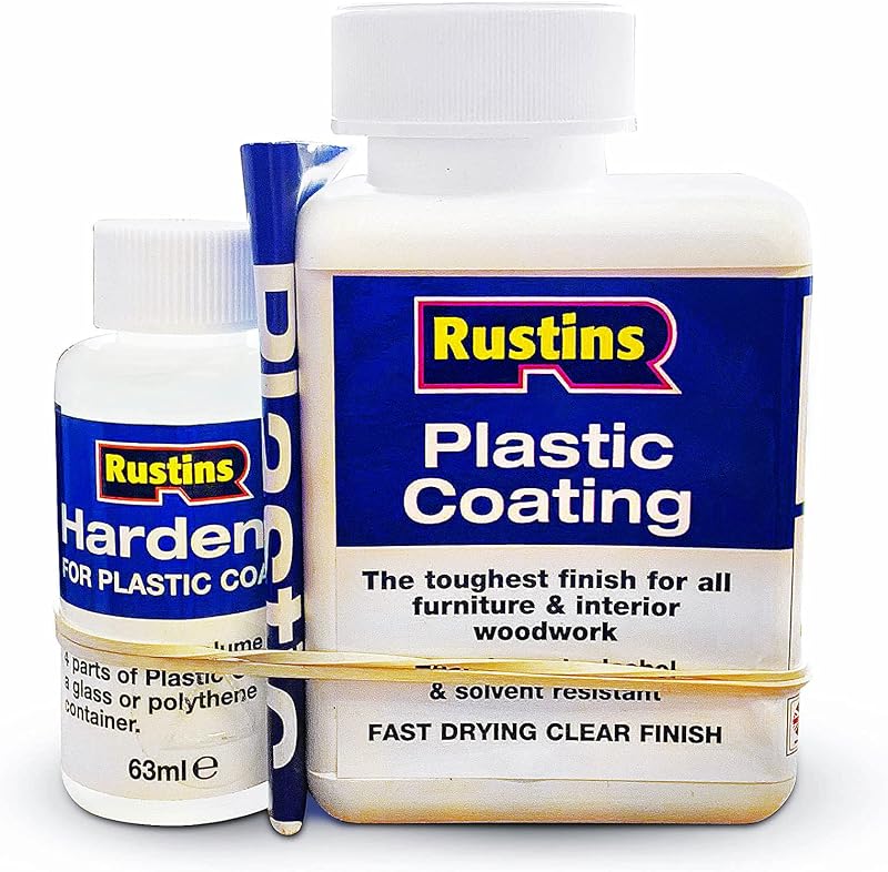 Rustins PCGL1000 1L Plastic Coating Hardener Gloss Wood Metal Protection