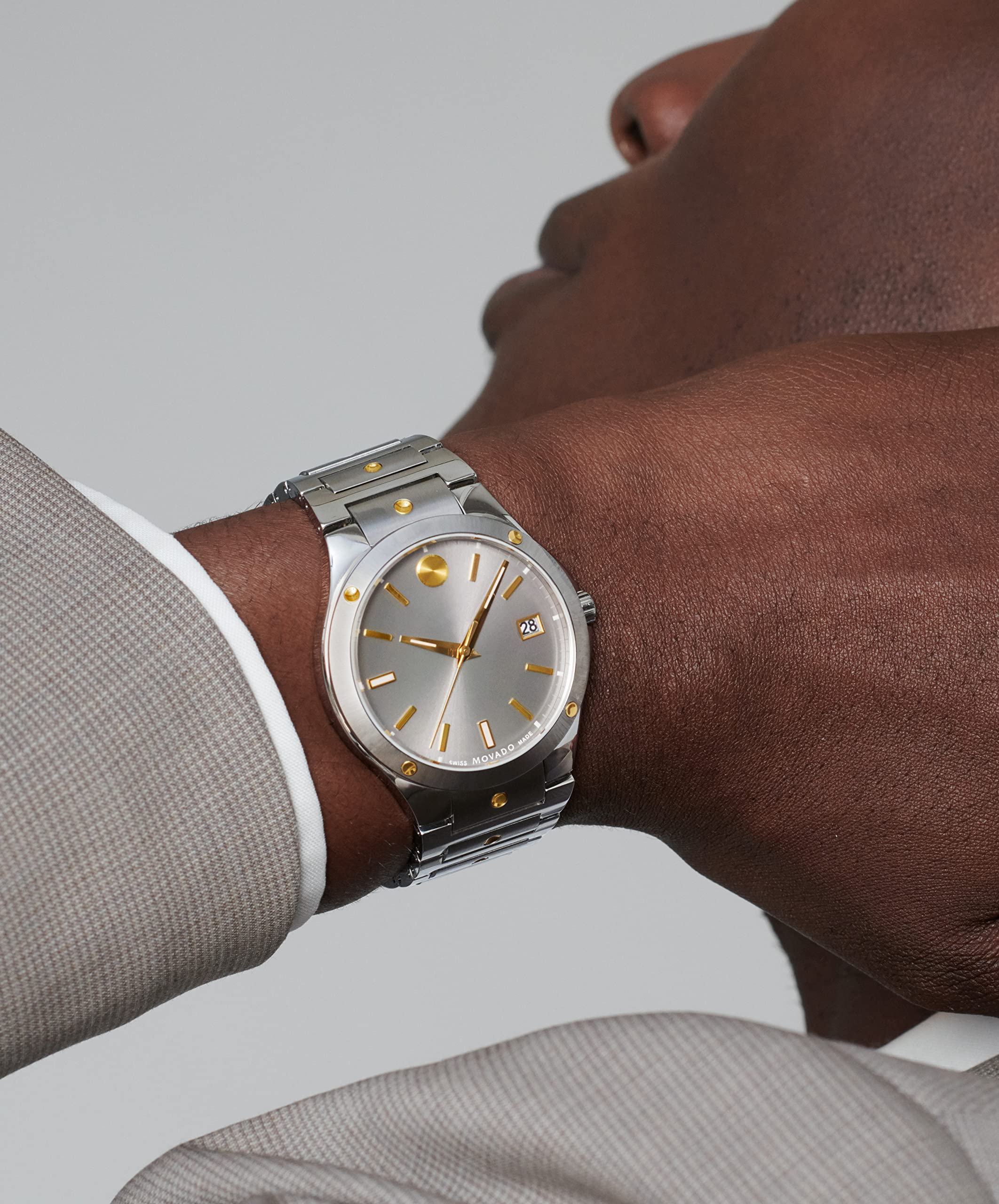 Movado Movado SE Men's Watch - Swiss Quartz Movement, Stainless Steel Link Bracelet - 5 ATM Water Resistance - Luxury Fashion Timepiece for Him - 41mm