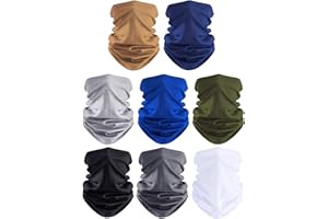 SATINIOR 8 Pieces Ski Mask Summer UV Protection Face Coverings Men Neck Gaiter Balaclava Headwear Scarf