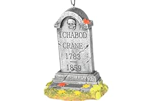 Tree Buddees Ichabod Crane Tombstone Ornament – Halloween Ornament – Sleepy Hollow Headless Horseman Spooky Decoration Gravestone for Tree, Shelf, or Halloween Village Display