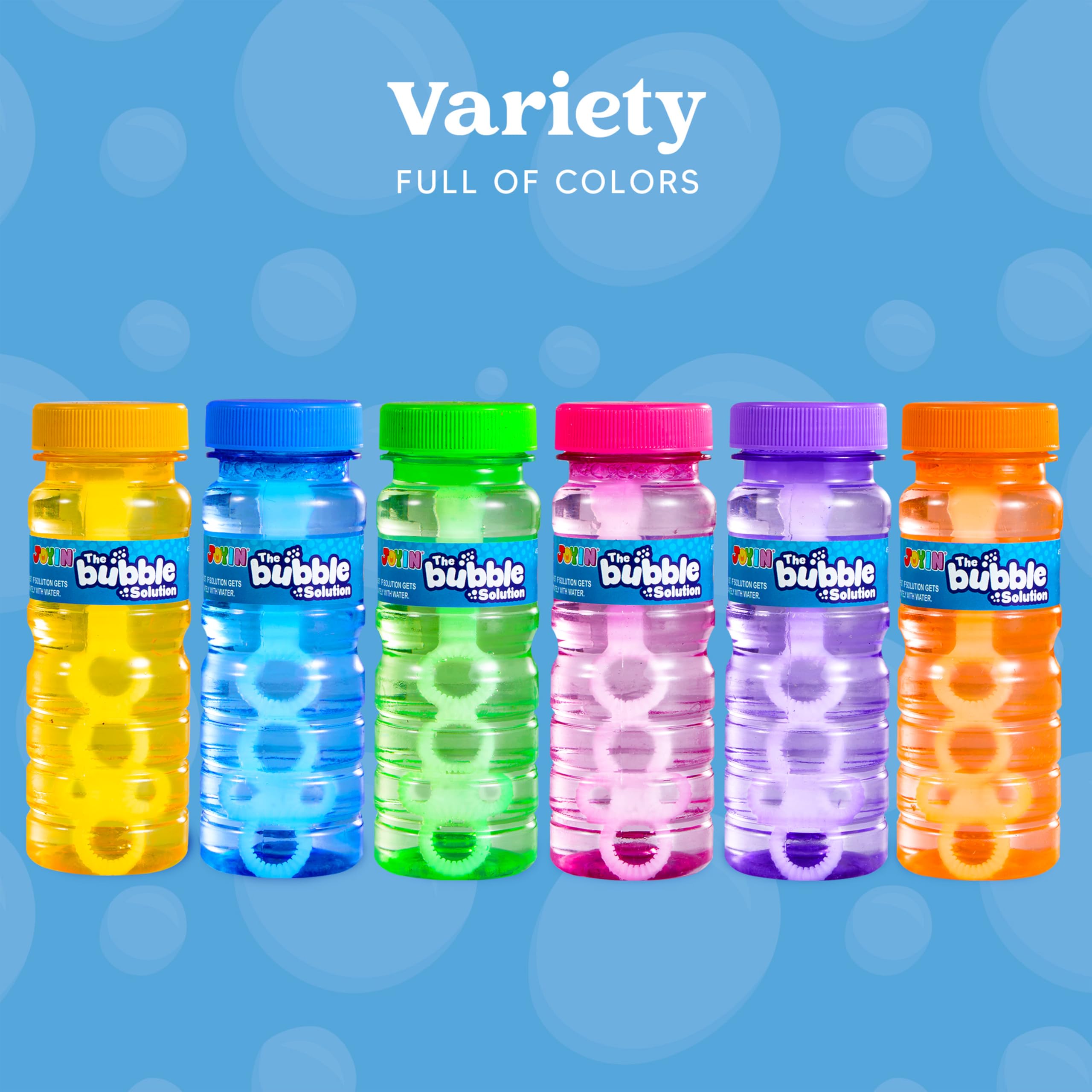 JOYIN 24 Pcs Bubble Bottles with Wand Assortment for Kids, 4oz Blow Bubbles Solution Novelty Summer Toy, Party Favors, Birthday, Outdoor & Indoor Activity