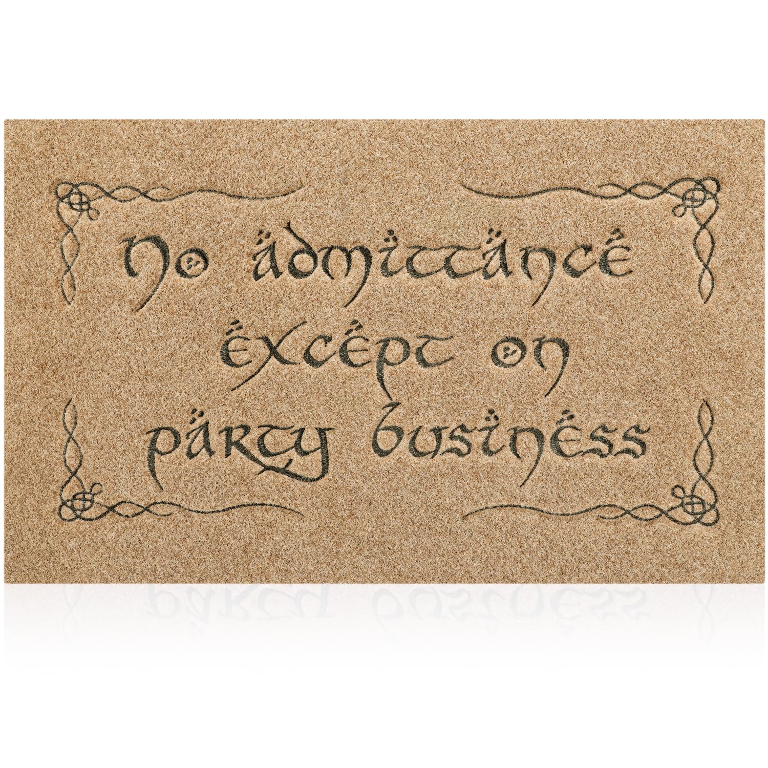 MWAZZLL No Admittance Except on Party Business Doormat Indoor Outdoor Welcome Front Door Mat for Entrance, Non Slip Funny Welcome Mats for Home Entryway Brown