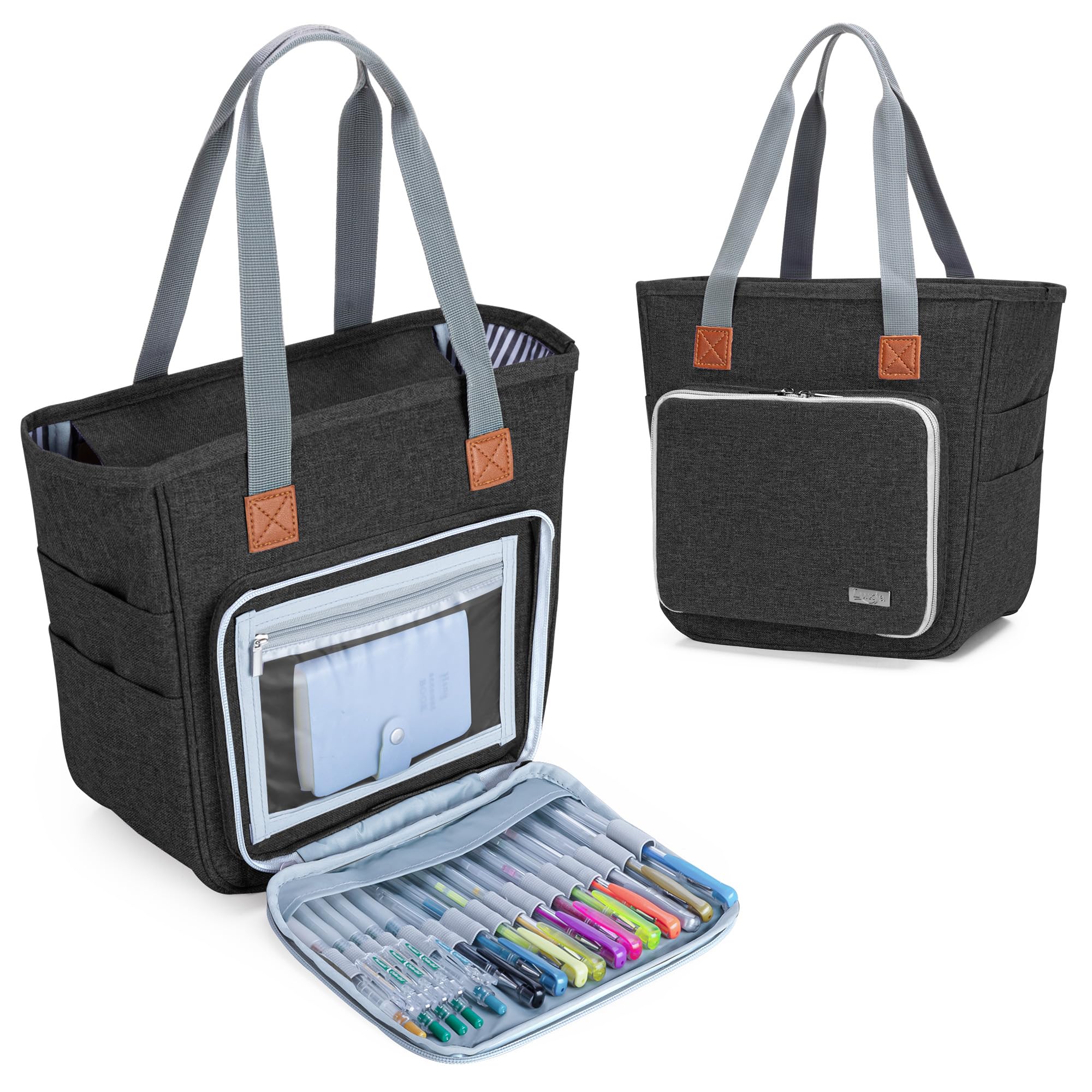 Luxja Bible Bag with Multiple Pockets, Bible Case Tote for Women, Black