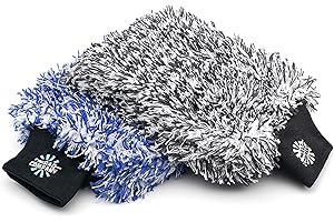 The Rag Company - The Cyclone Ultra Wash Mitts - 70/30 'Gauntlet' Blend Korean Microfiber, Foam Padding, Scratch-Free, Lint-F