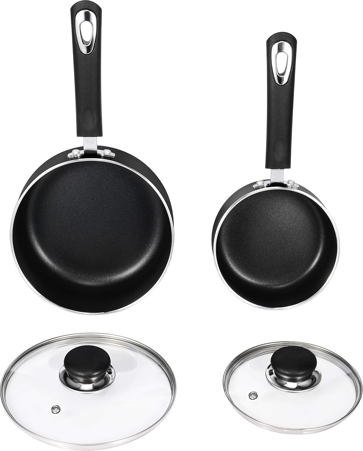 Utopia Kitchen Nonstick Saucepan Set - 1 Quart and 2 Quart - Glass Lid - Multipurpose Use for Home Kitchen or Restaurant: Kitchen & Dining