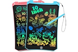 EooCoo Toddler Drawing Toys, 10 Inch LCD Writing Tablet for Kids 2 Pack, Mess Free Coloring Books for Travel Toys, Learning Activities, Boo Basket Stuffers Gifts for Toddler Boys Girls Ages 3-8