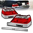 AmeriLite Red Clear Replacement Tail Lights Set for 97-99 Mercedes Benz S Class W140 - Passenger and Driver Side