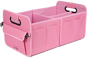 AOKJOY Car Trunk Organizer, Storage Organizer Collapsible Multi Compartment, Adjustable Straps Car Organizer for SUV