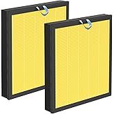 Vital 100S Replacement Filter Compatible with LEVOIT Vital 100S Air Purifier, 3-in-1 H13 Grade True HEPA and High-Efficiency Activated Carbon Filter for Vital 100S-P, Vital 100S-RF, Yellow, 2 Pack