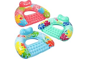 SEETOHOME 3 Pack Inflatable Pool Floaties Chair for Adults, Upgraded Adult Size Pool Floats Chair Summer Water Floats for Bea