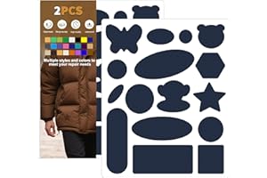 Azobur Down Jacket Repair Patches-Waterproof, Self-Adhesive,Nylon Fabric Patches for Puffy Jackets, Rain and Snow Gear, Tents, Sleeping Bag and More(Navy Blue，2pcs)