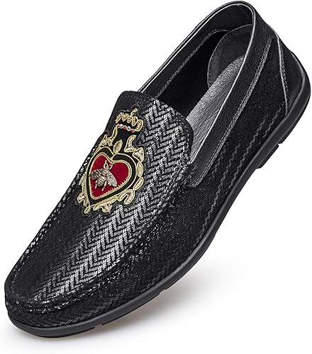 Amazon ゼロ 本革靴 羊革 派手 型押し 刺繍 カジュアル Uチップモカシン ローファー 履き心地 ファッション メンズ Zero ゼロ ローファー スリッポン