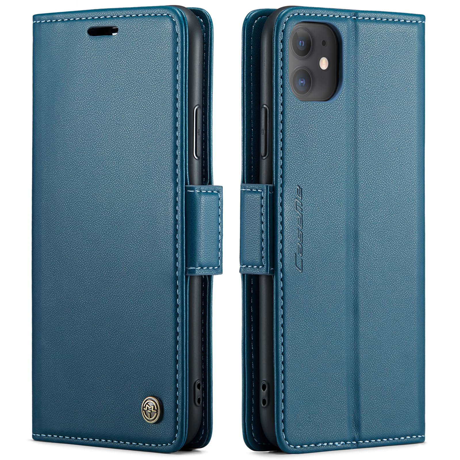 QLTYPRI Wallet Case for iPhone 11, Premium PU Leather Magnetic Flip Folio Case with [RFID Blocking] Credit Card Slots Kickstand Shockproof Protective Phone Case Cover for iPhone 11(6.1 inch) – Blue