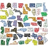 Original U.S. State Magnet Set by Classic Magnets, 3D Rubber Vintage-Style 51-Piece Vintage Magnet Set, Collectible Souvenirs and Gifts Made in the USA
