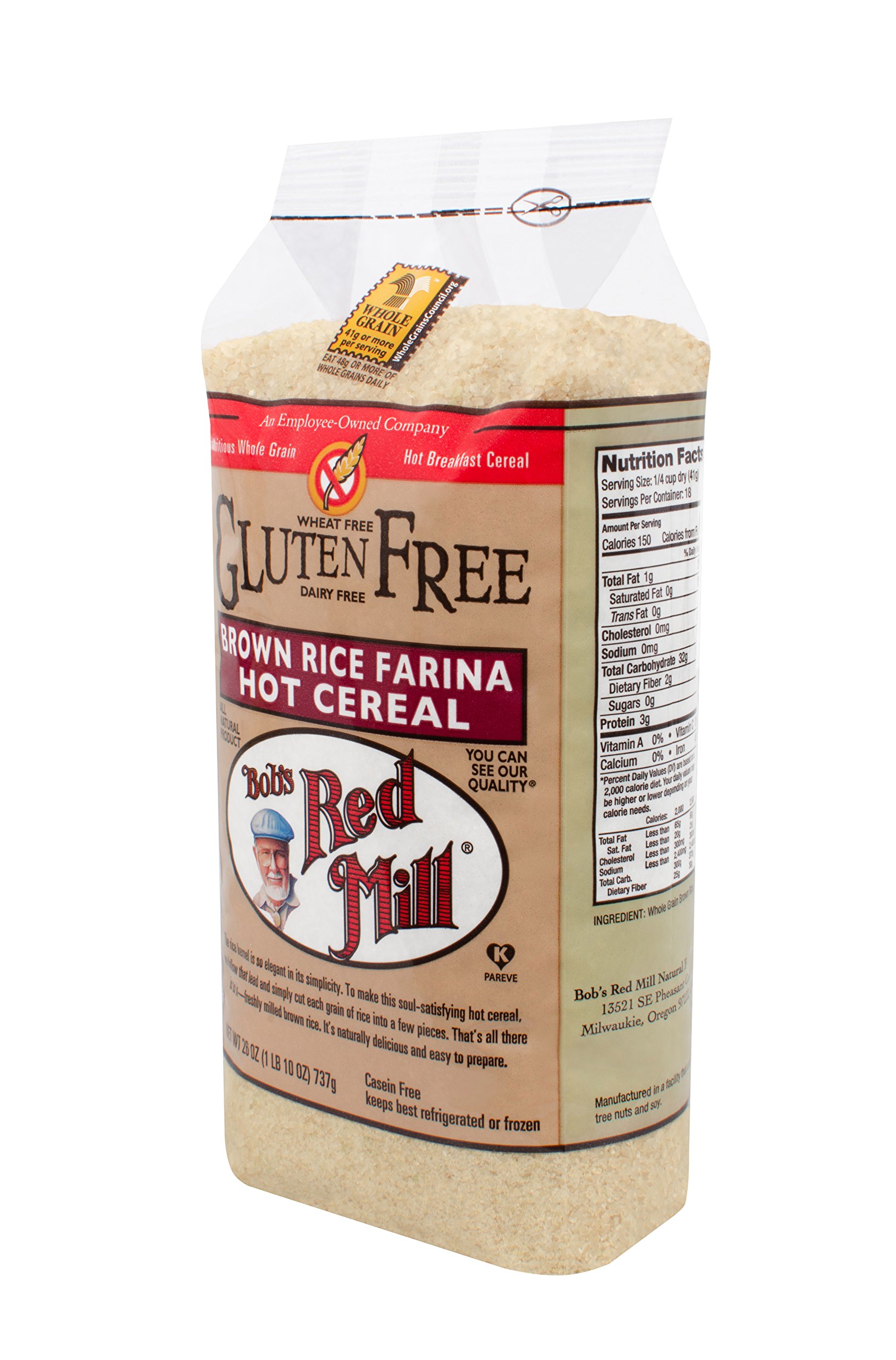 Bob's Red Mill Creamy Brown Rice Farina Hot Cereal, 26 Ounce (Pack Of 4