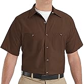 Red Kap Mens Industrial Work Shirt, Regular Fit, Short Sleeve