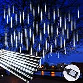 Brightown Christmas Lights Outdoor, 16 Inch 10 Tube 360 LED Icicle Lights | Connectable Meteor Shower Light Outdoor, Hanging Falling Rain Light for Tree Outside Holiday Xmas Decoration, White