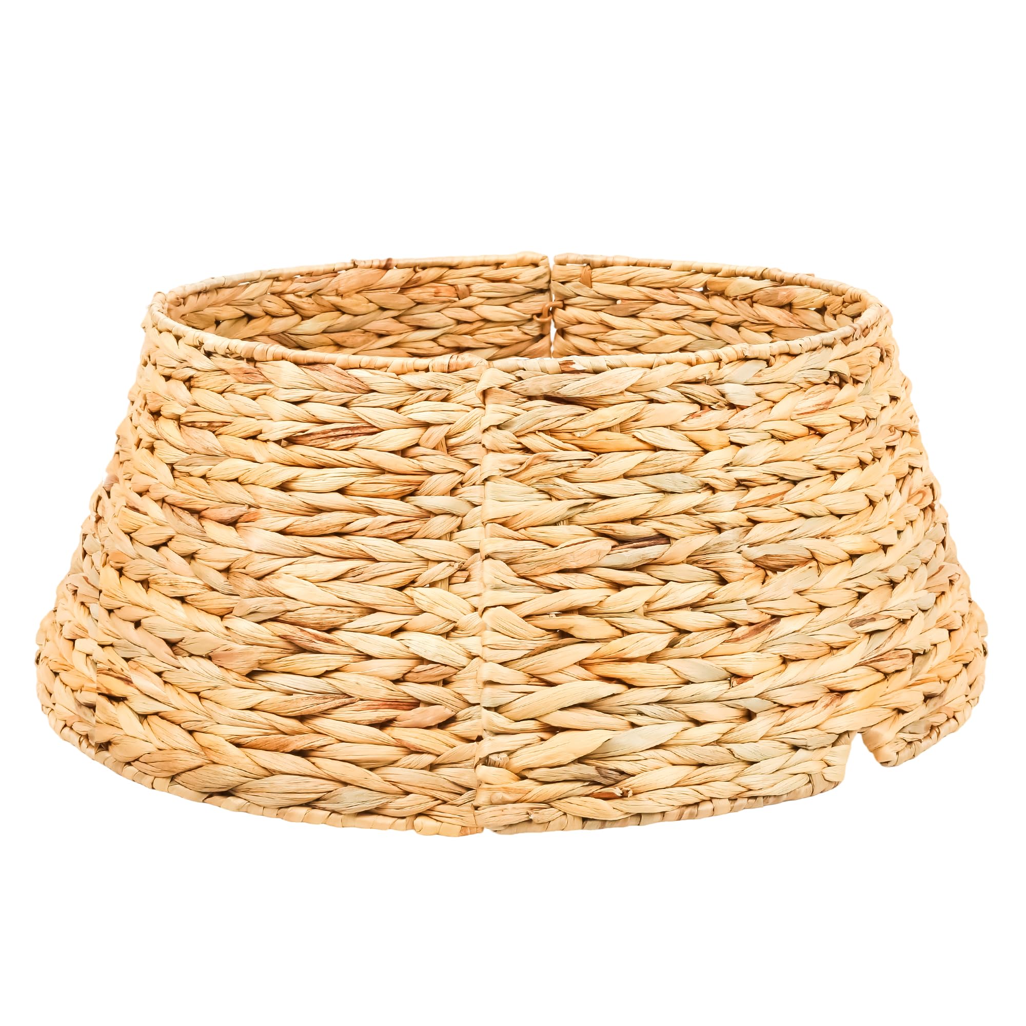 Photo 1 of 24" Christmas Tree Collar, Hand Woven Hyacinth Christmas Tree Base, for Artificial Trees - 4 Piece Rustic Farmhouse Tree Skirt Replacement, Fits Below 23" Tree Stand, Natural Hyacinth